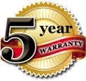 5 Year
Warranty